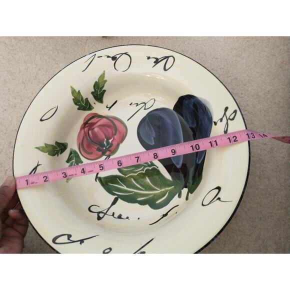 Antica Fornace AFA9 Italian Made Eggplant Pattern Serving Bowl Dinner Party - Picture 13 of 16